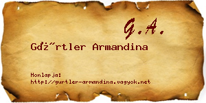 Gürtler Armandina névjegykártya